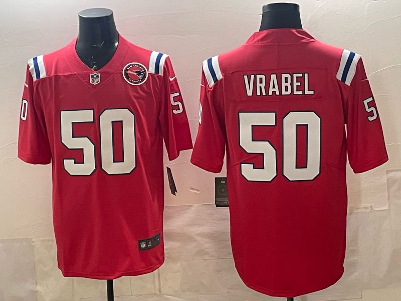 Men 2026 New England Patriots #50 Vrabel Red Limited Nike NFL Jersey style 03->new england patriots->NFL Jersey